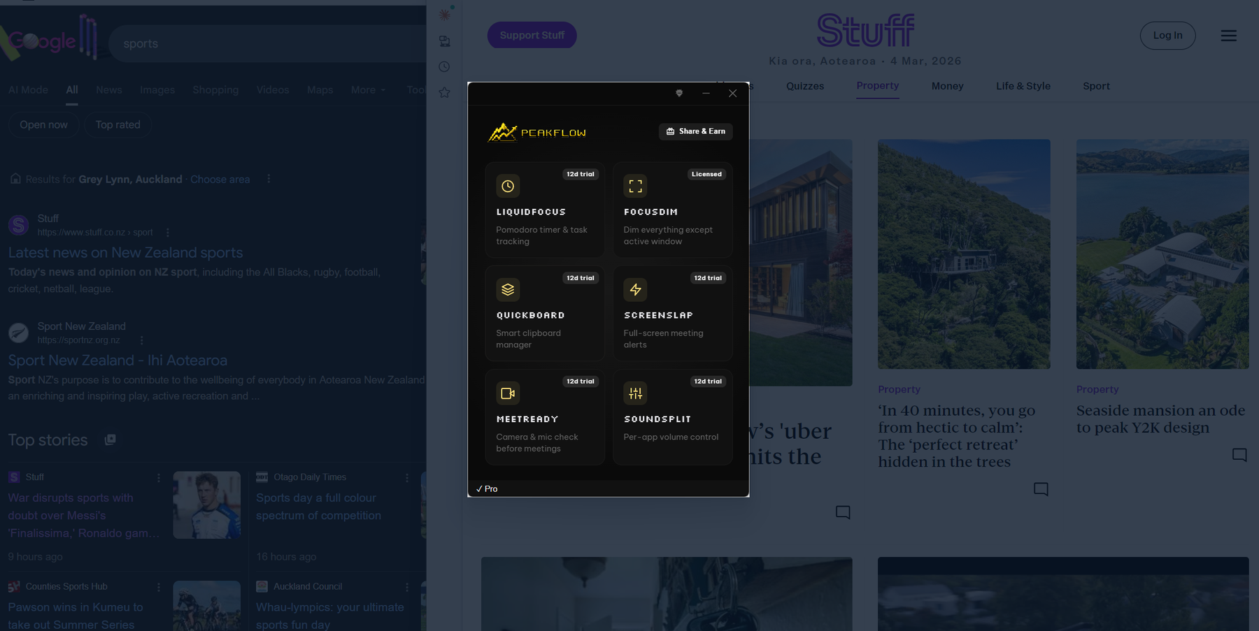 FocusDim — focus mode active